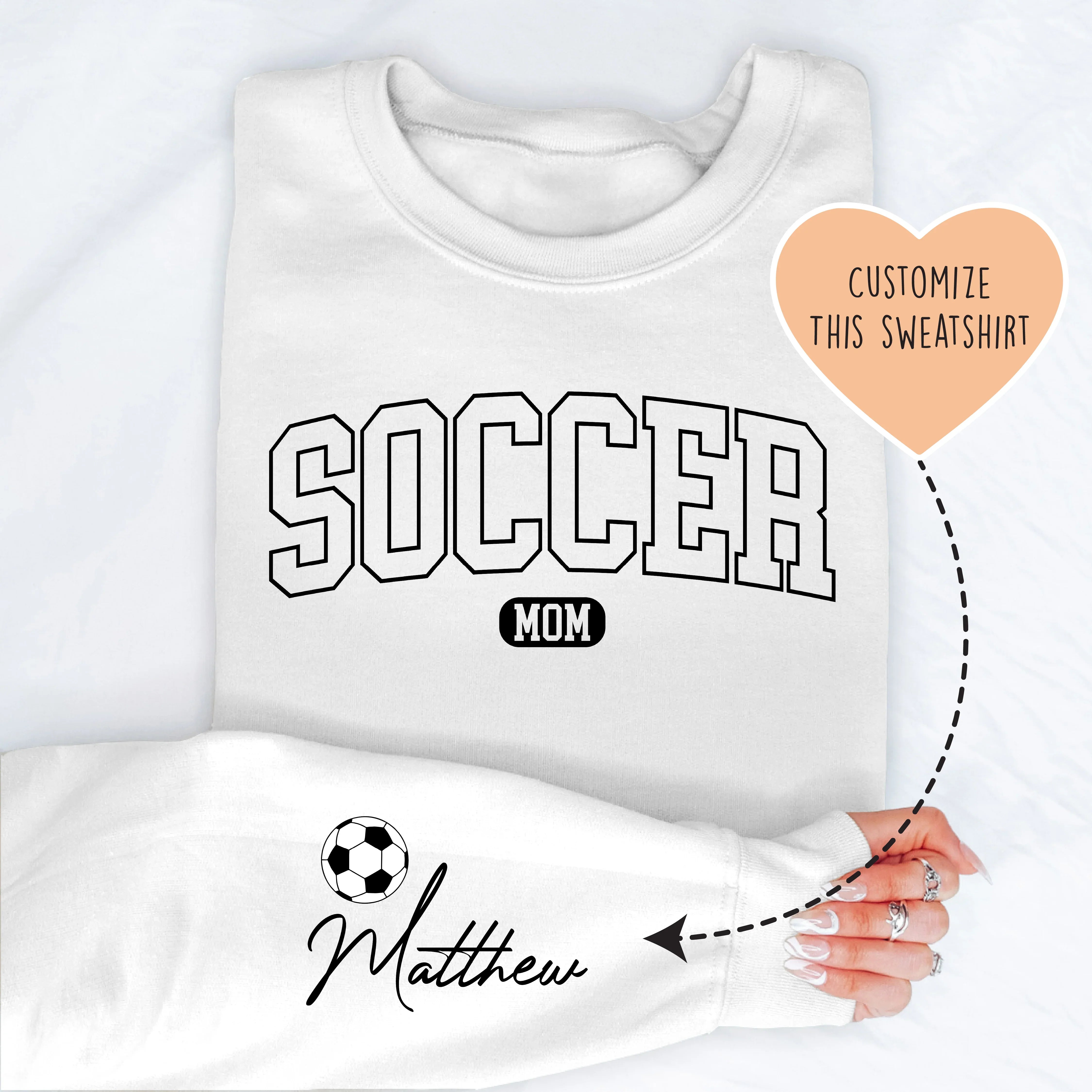 Custom Soccer Mom Sweatshirt White / S printful T-Shirt