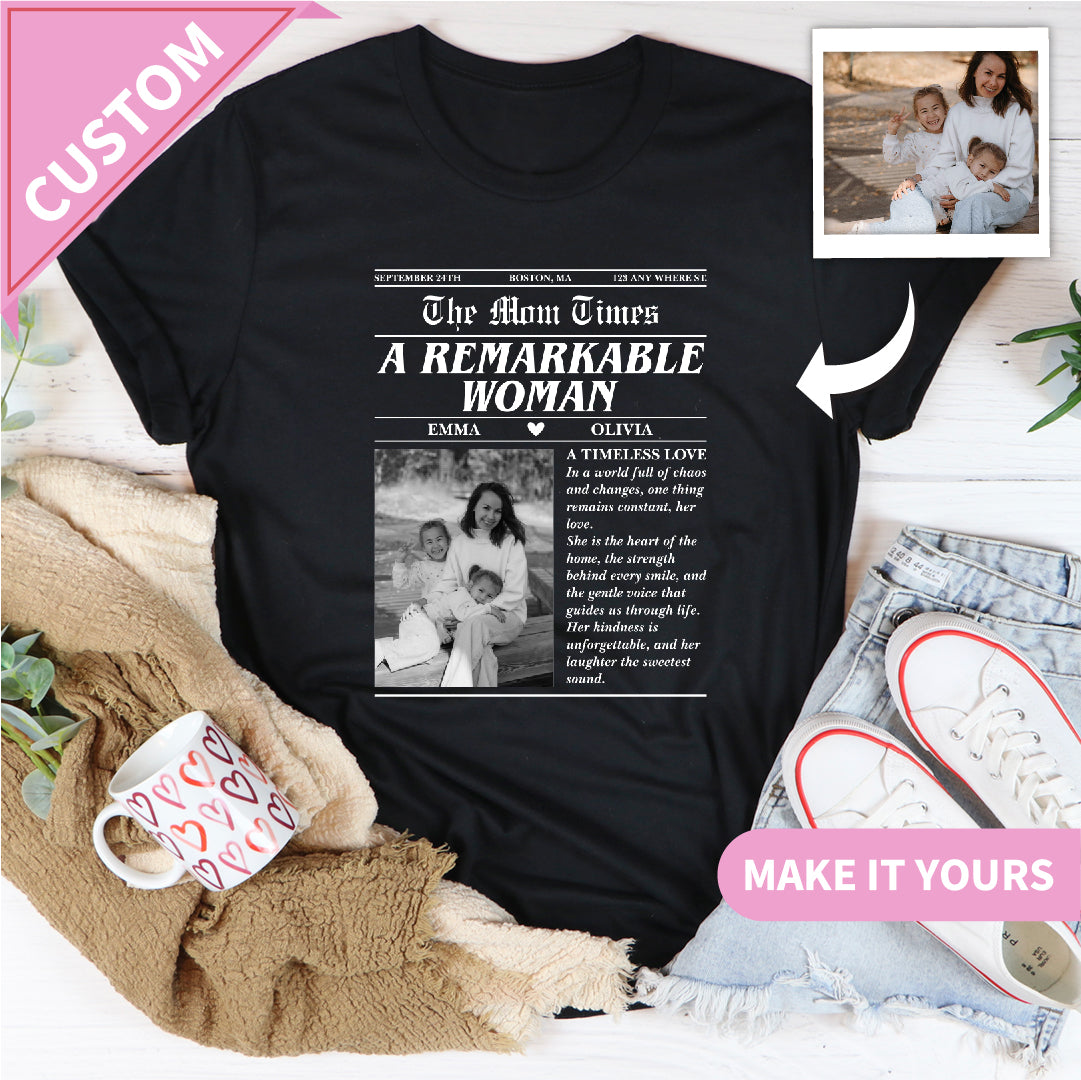 Custom Family Photo For Mom Tee
