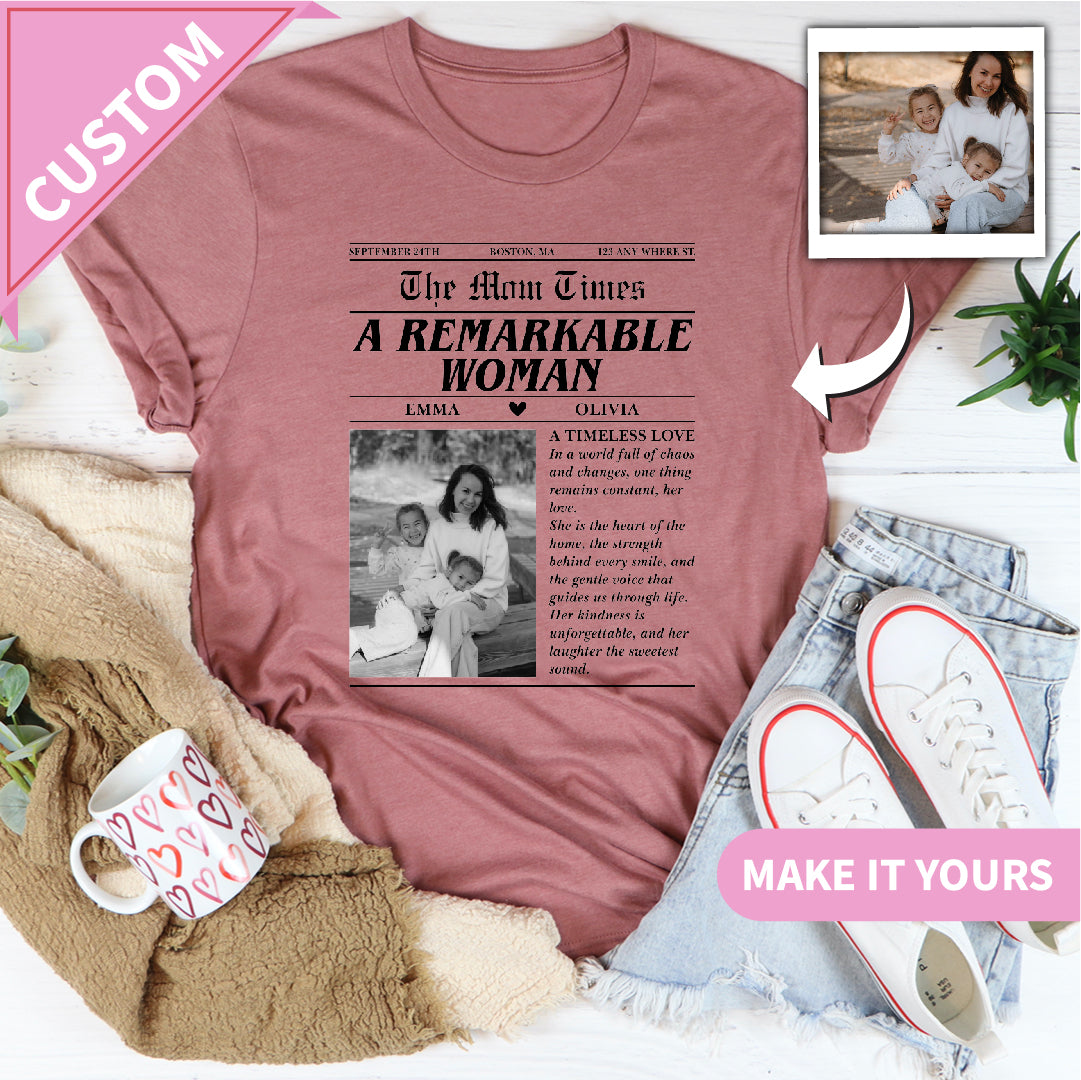 Custom Family Photo For Mom Tee