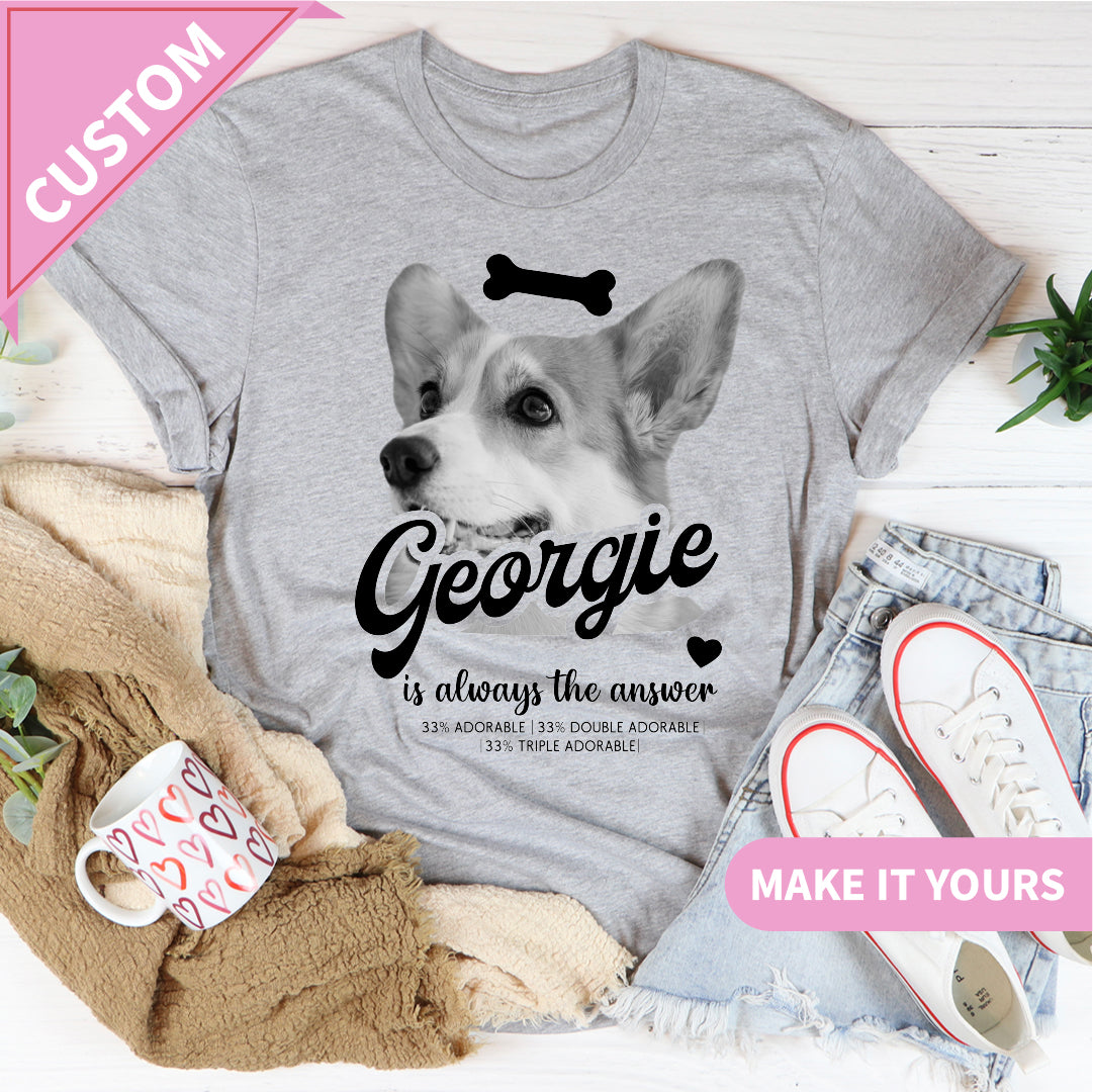 Custom Dog Pet Photo For Dog Lovers Tee