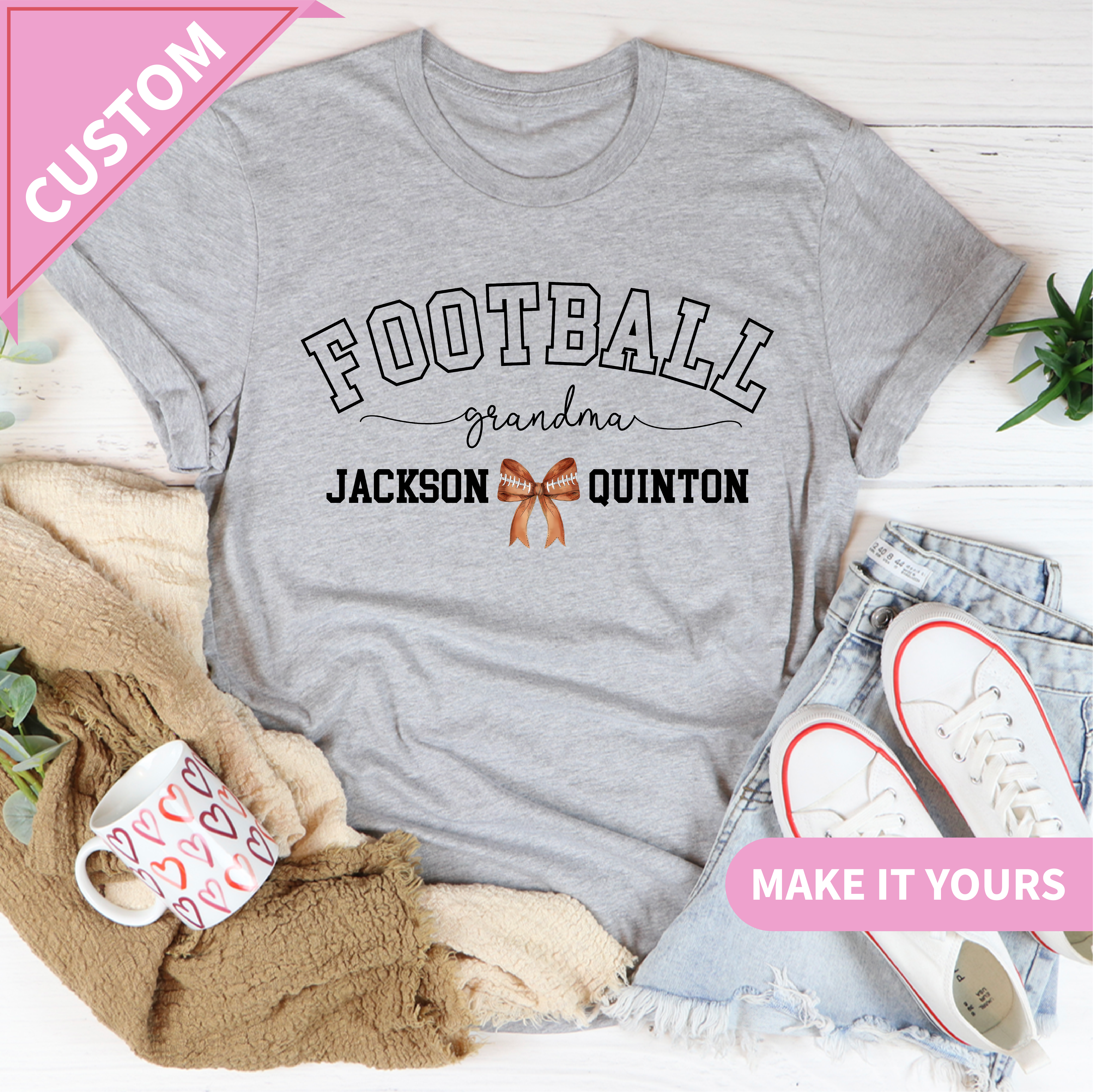 Custom Football Grandma Game Day Tee