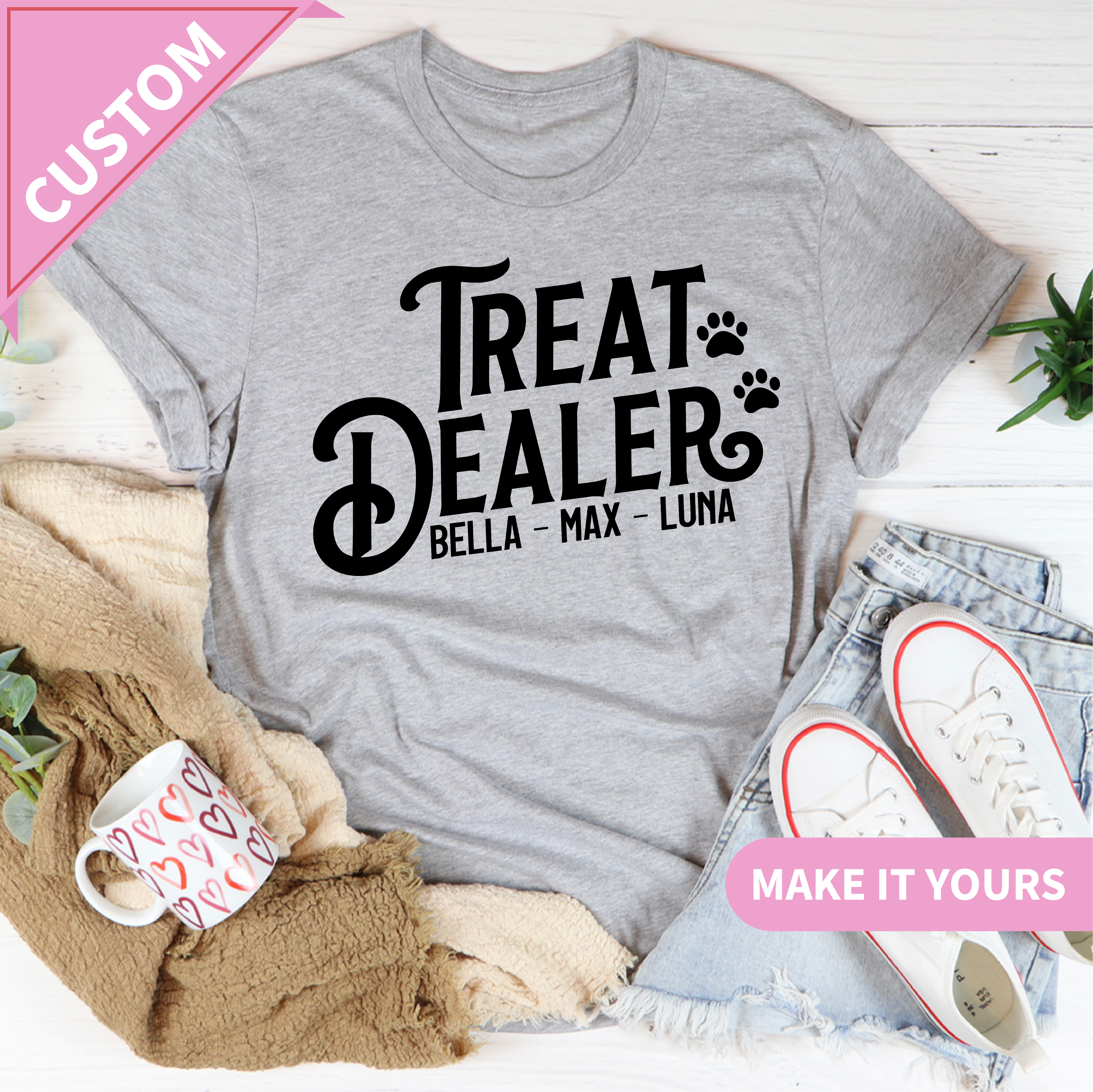 Custom Treat Dealer Pet Lover Tee