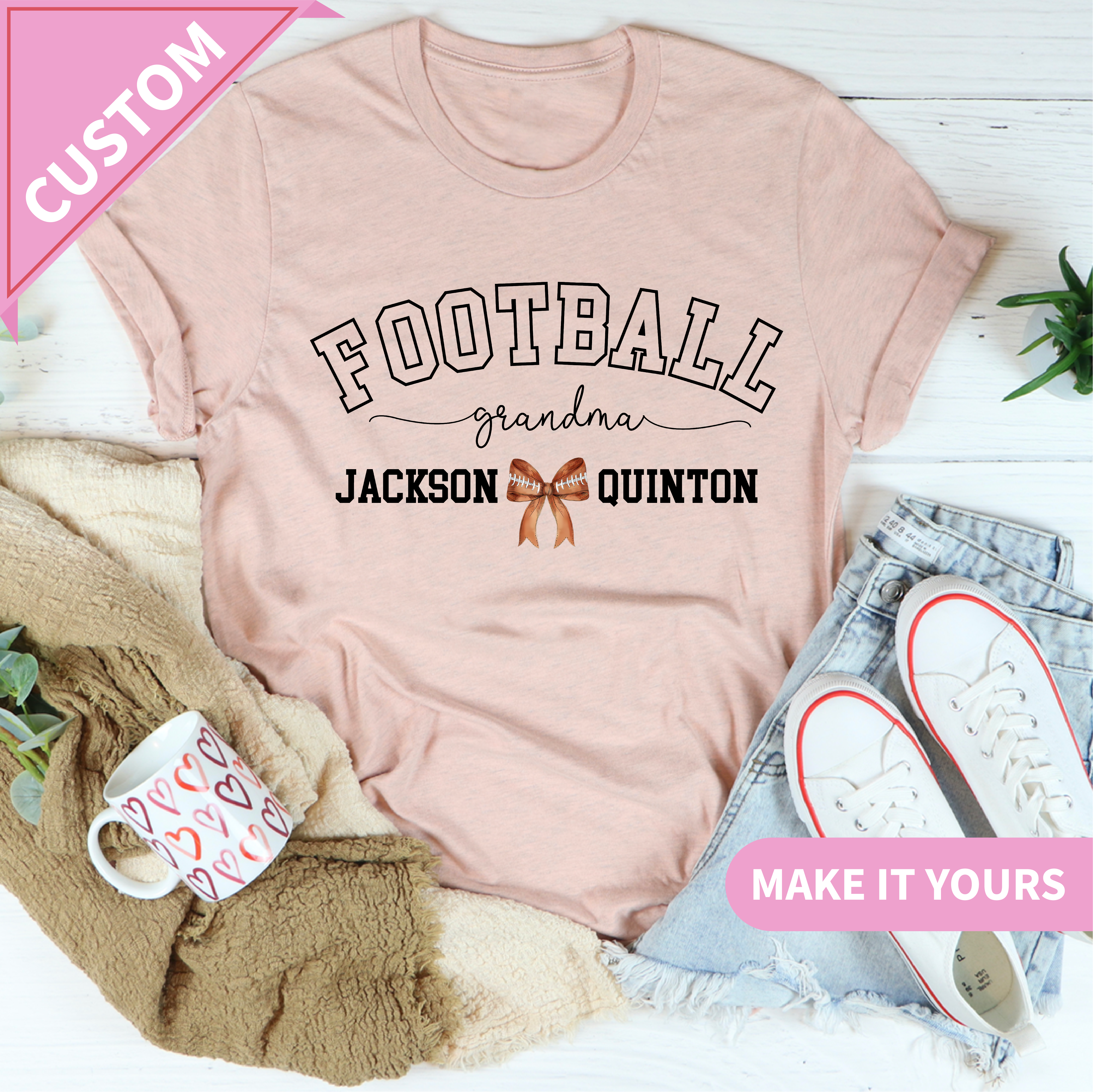Custom Football Grandma Game Day Tee