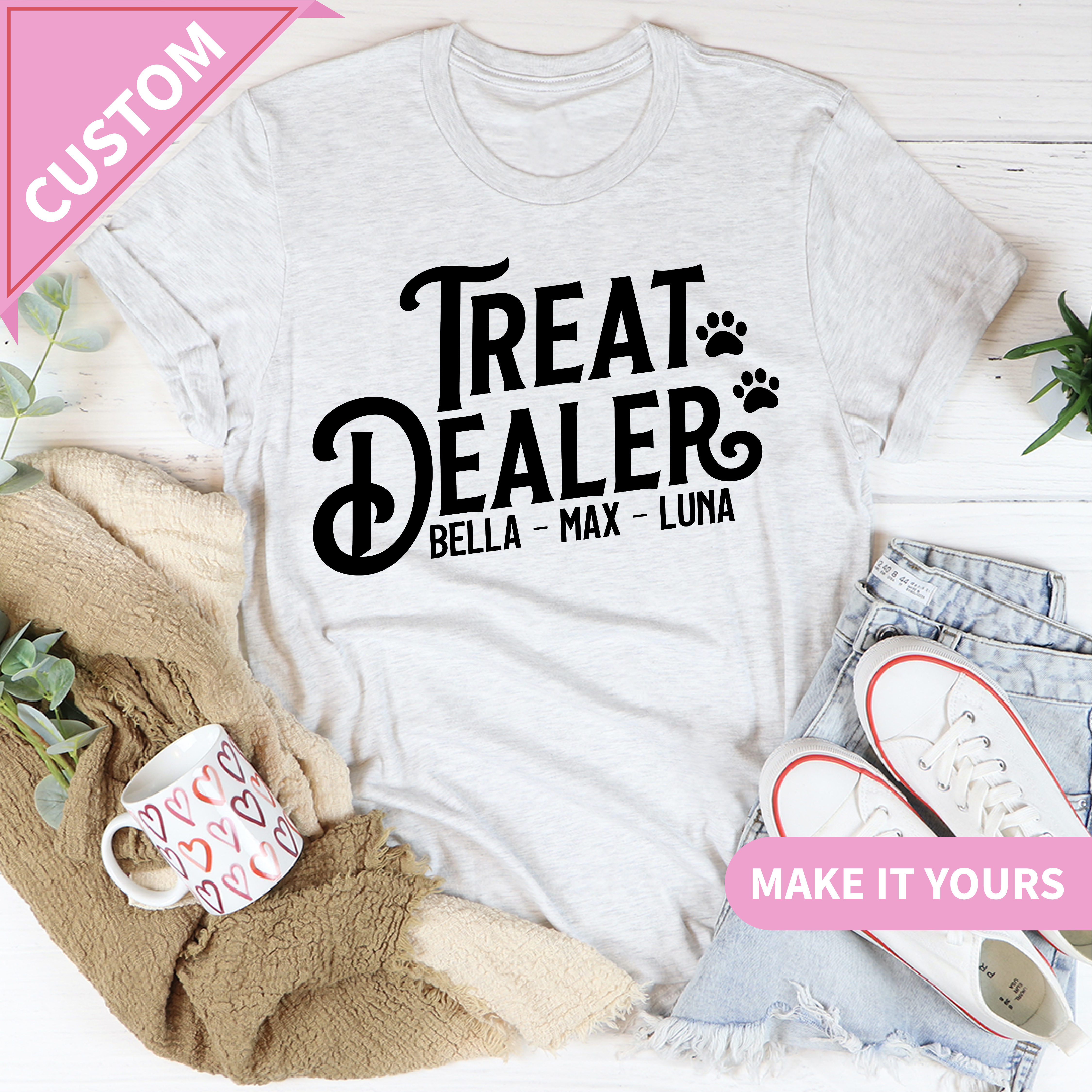Custom Treat Dealer Pet Lover Tee