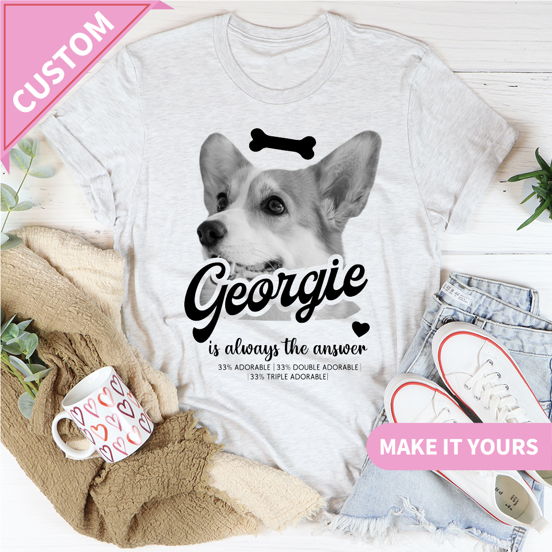 Custom Dog Pet Photo For Dog Lovers Tee