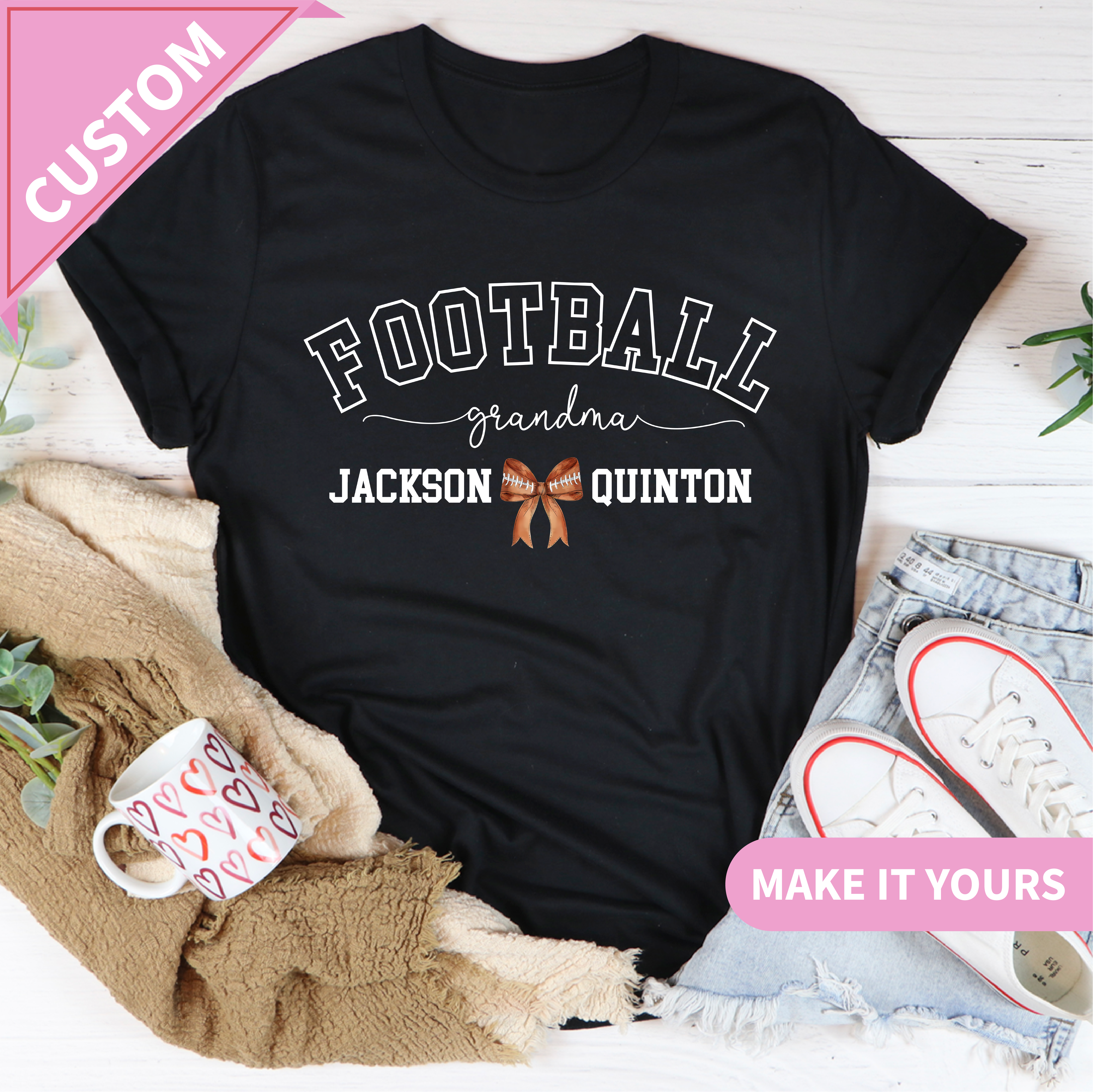 Custom Football Grandma Game Day Tee