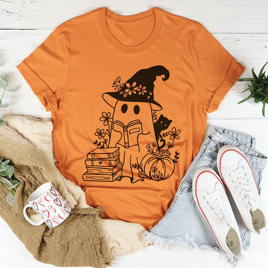 Cute Witch Ghost Tee Heather Orange / S Peachy Sunday T-Shirt
