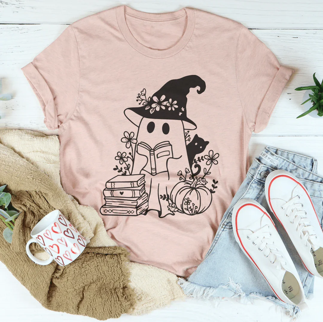 Cute Witch Ghost Tee Heather Prism Peach / S Peachy Sunday T-Shirt