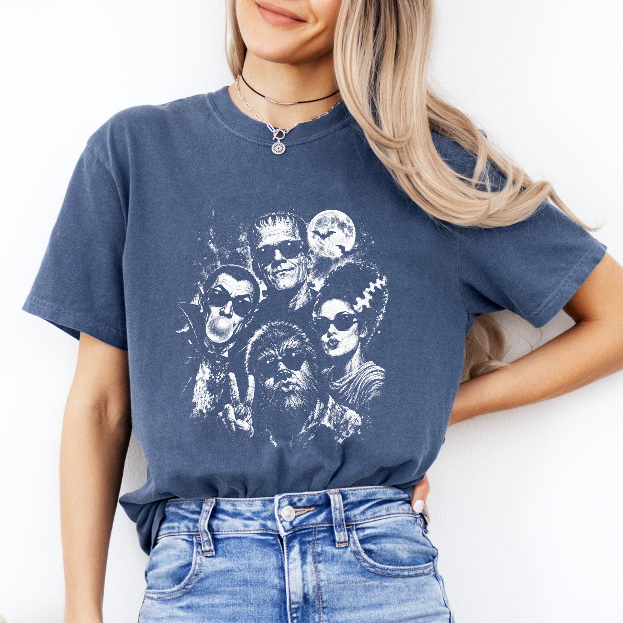 Retro Halloween Monster Selfie Tee