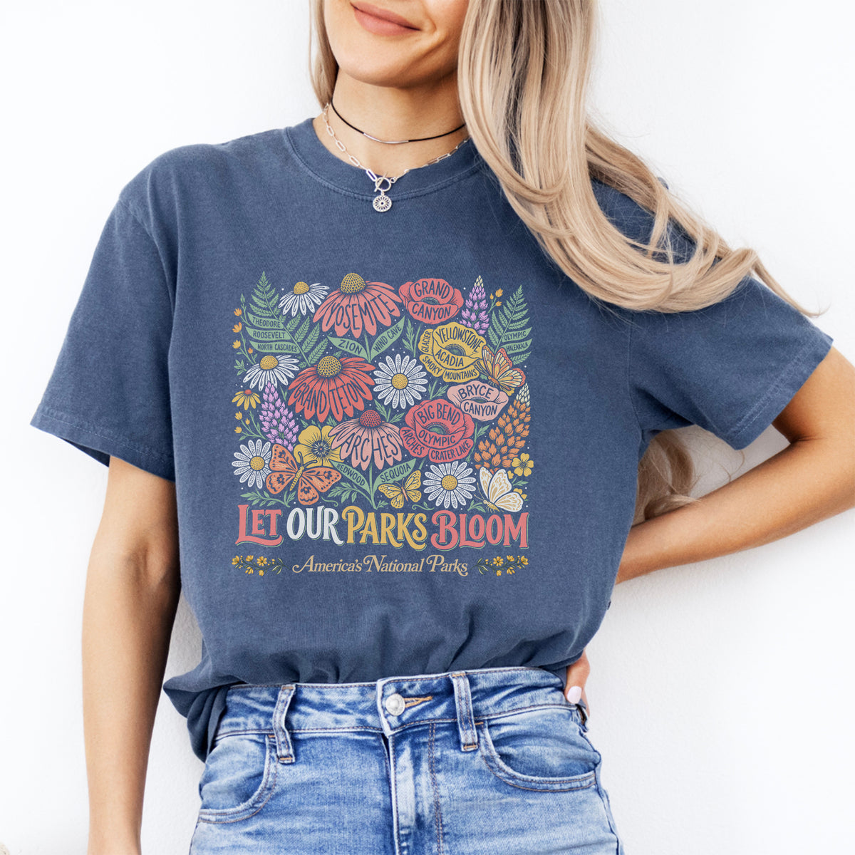 Oberteil mit Blumenmotiv zu Nationalparks – „Let Our Parks Bloom“