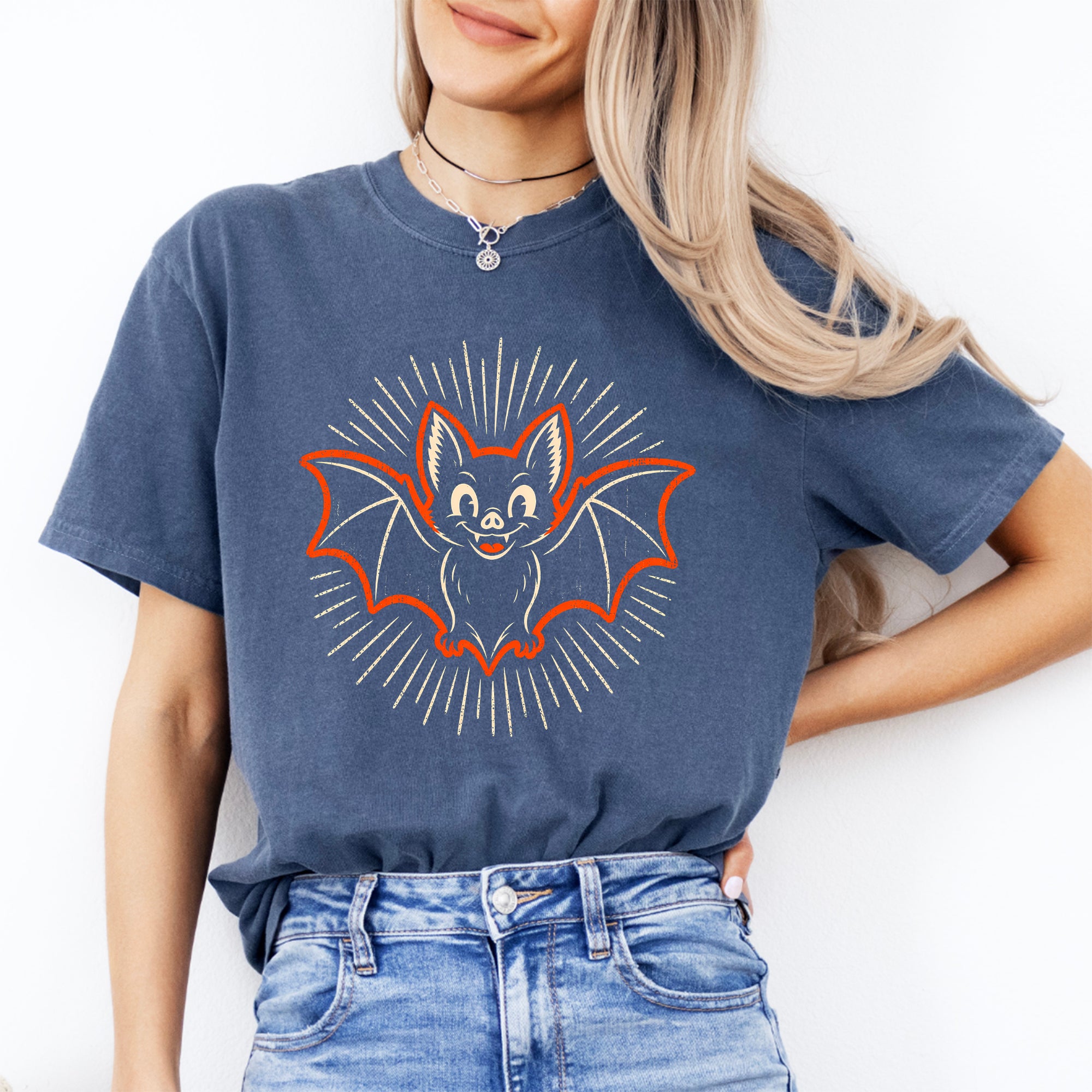 Retro-Fledermaus-T-Shirt