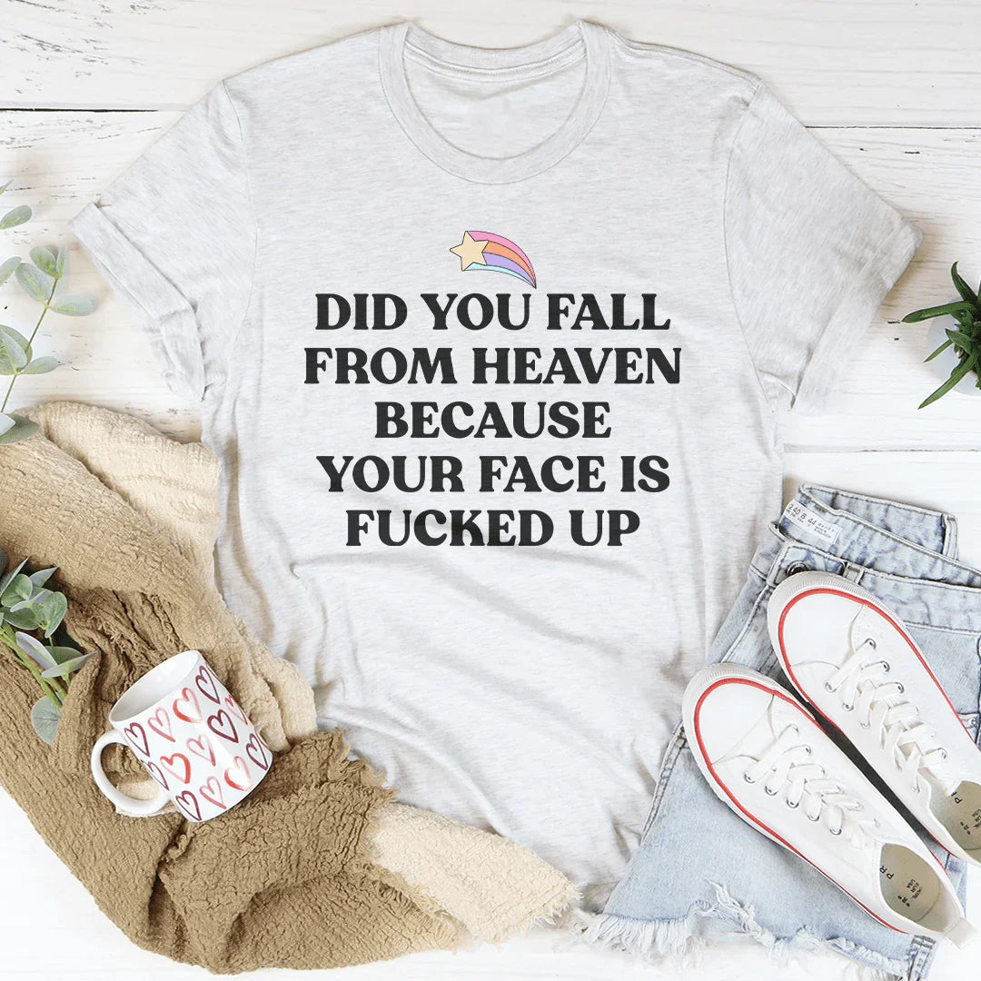 Did You Fall From Heaven Tee White / S Peachy Sunday T-Shirt
