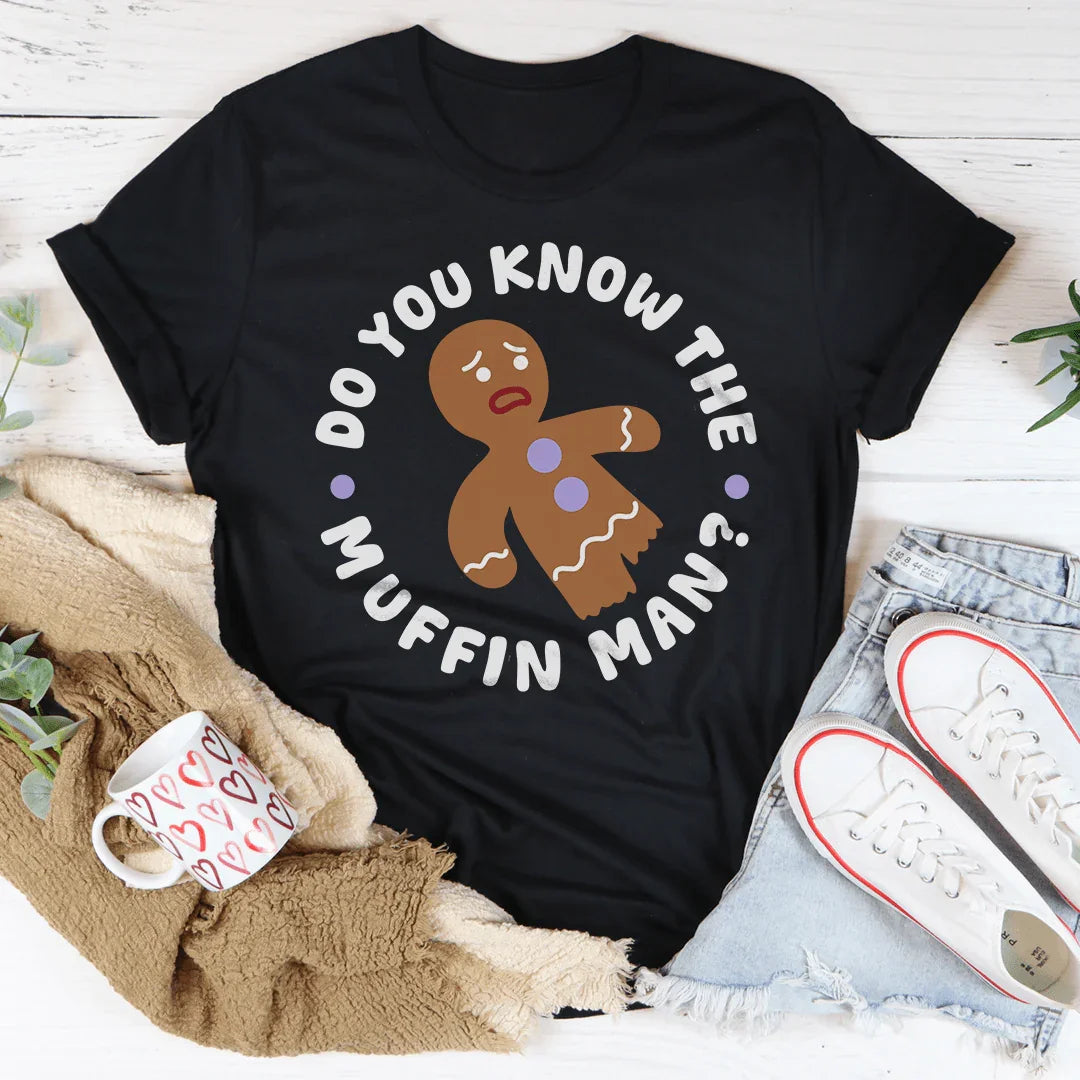 Do You Know The Muffin Man Tee Black Heather / S Peachy Sunday T-Shirt