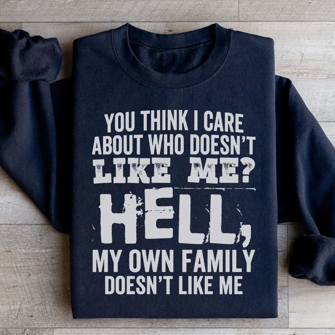 Do You Think I Care Sweatshirt Black / S Peachy Sunday T-Shirt