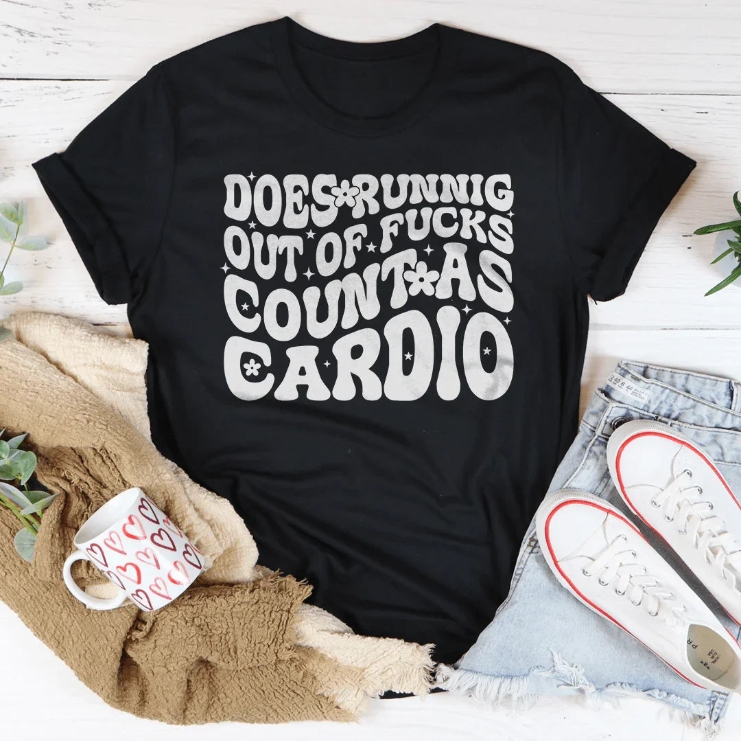 Does Running Out Of -cks Count As Cardio Tee Black Heather / S Peachy Sunday T-Shirt