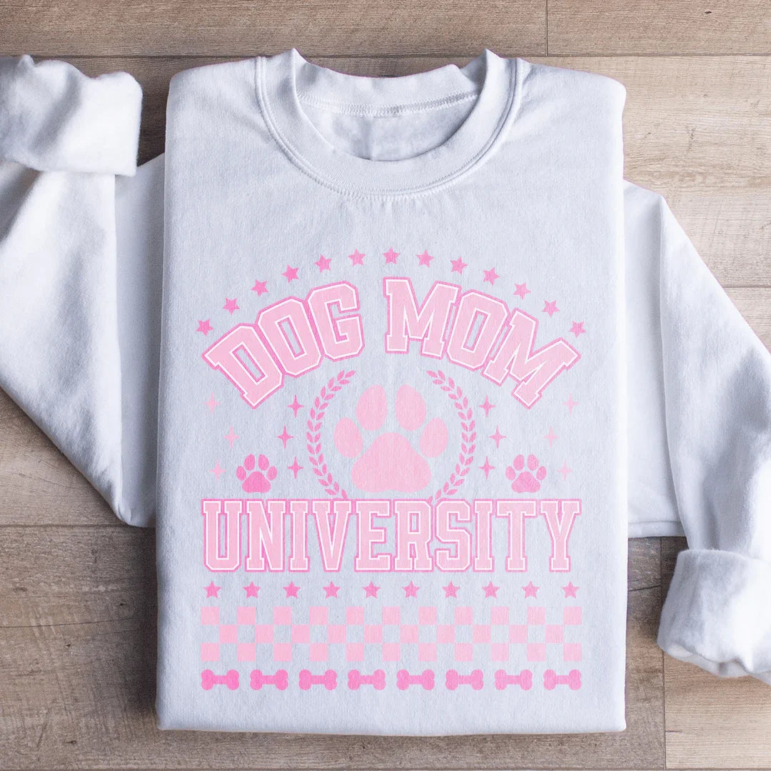 Dog Mom University Sweatshirt White / S Peachy Sunday T-Shirt