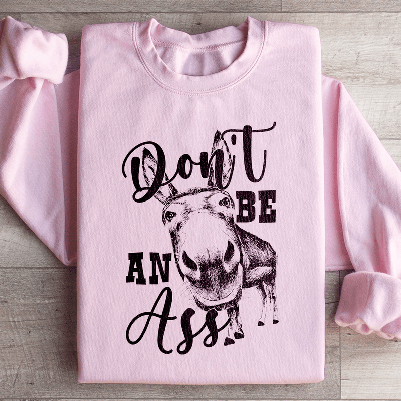 Don't Be An Ass Donkey Sweatshirt Light Pink / S Peachy Sunday T-Shirt