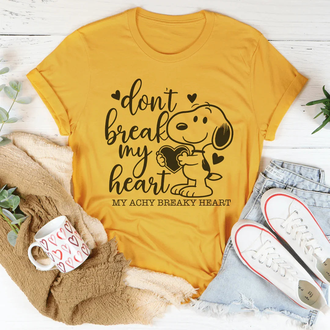 Don’t Break My Heart Tee Mustard / S Peachy Sunday T-Shirt