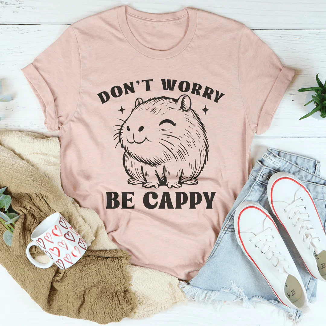 Don't Worry Be Cappy Tee Heather Prism Peach / S Peachy Sunday T-Shirt