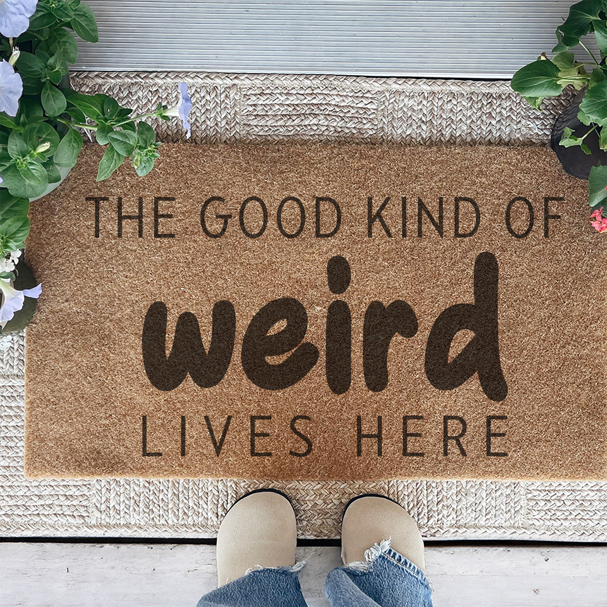 Fußmatte „The good kind of weird Lives here“
