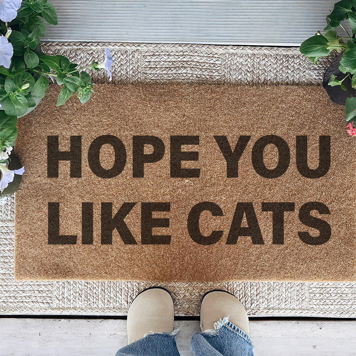 Felpudo «Espero que te gusten los gatos»