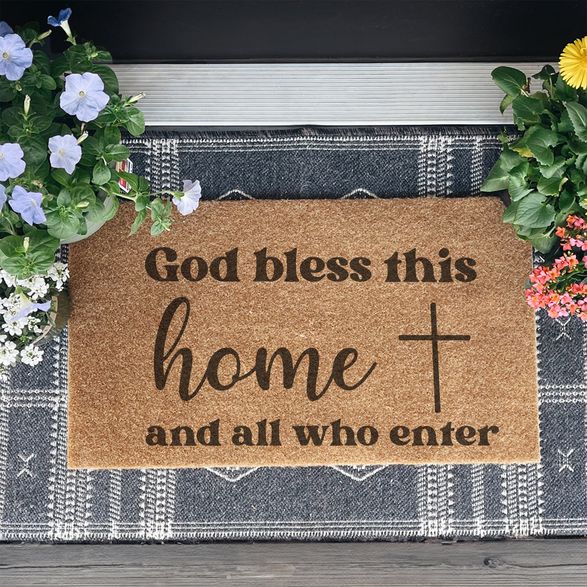 god bless this home Doormat