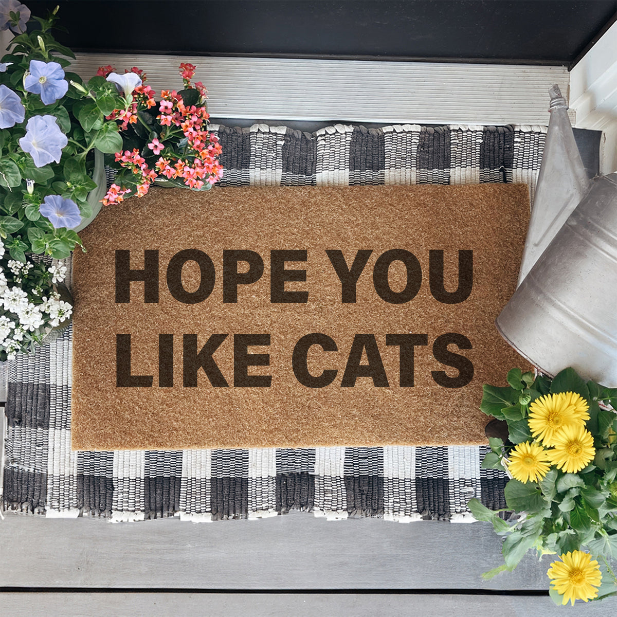 Felpudo «Espero que te gusten los gatos»
