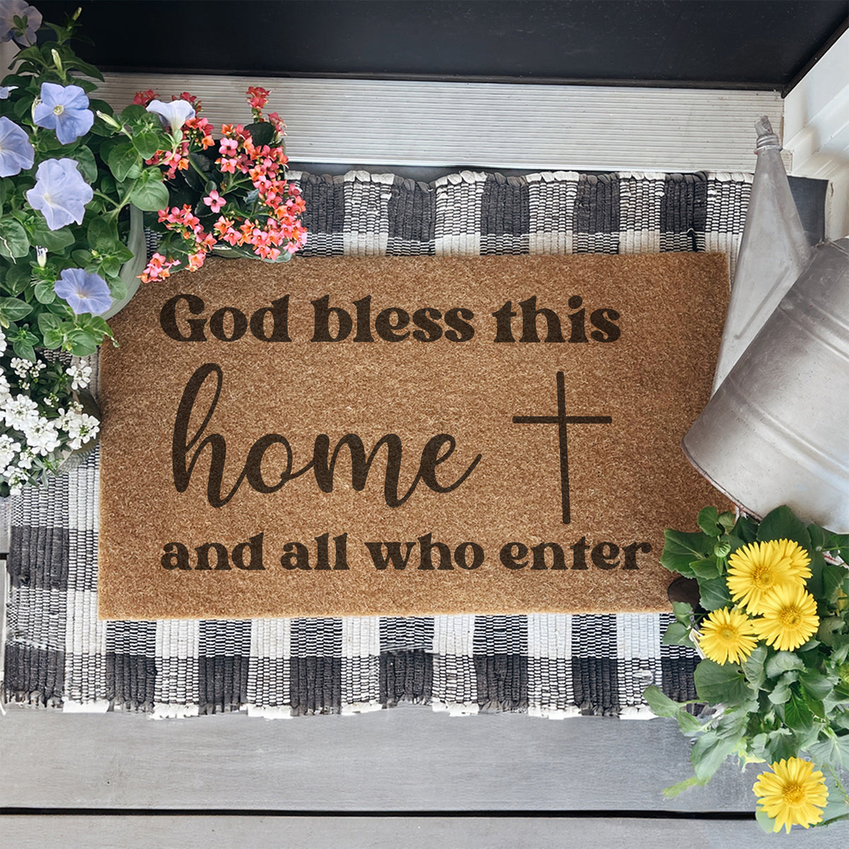 god bless this home Doormat