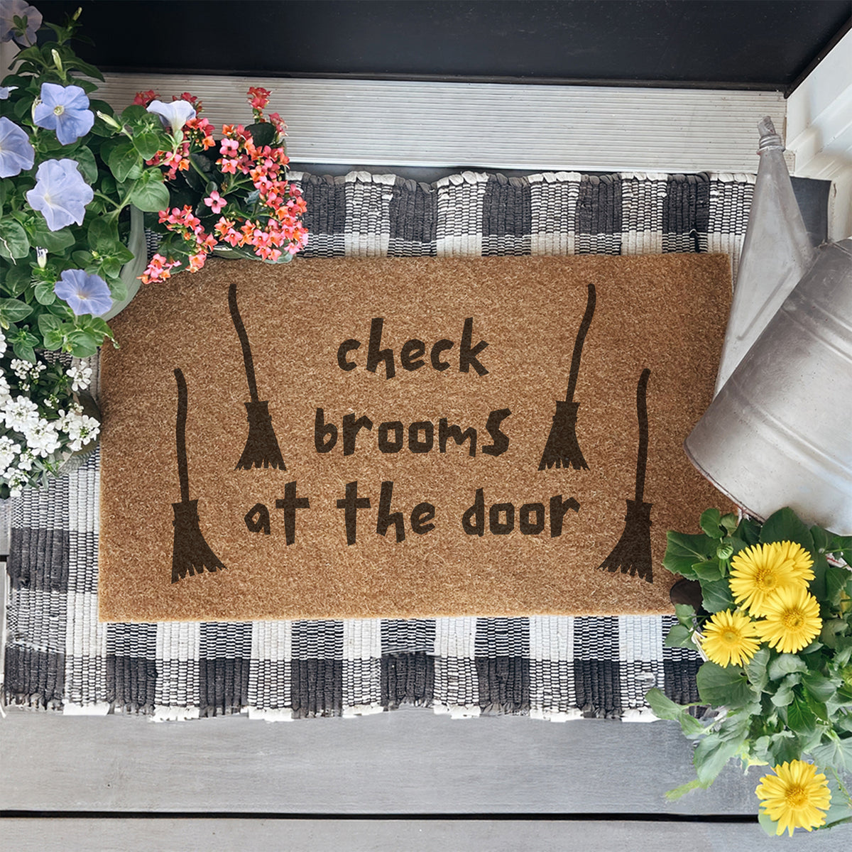 check brooms at the door Doormat