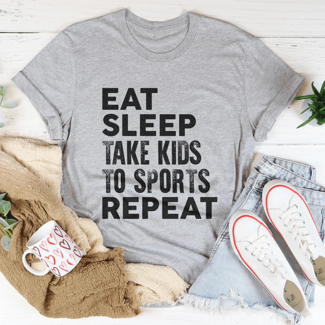 Eat Sleep Take Kids To Sports Repeat Tee Athletic Heather / S Peachy Sunday T-Shirt