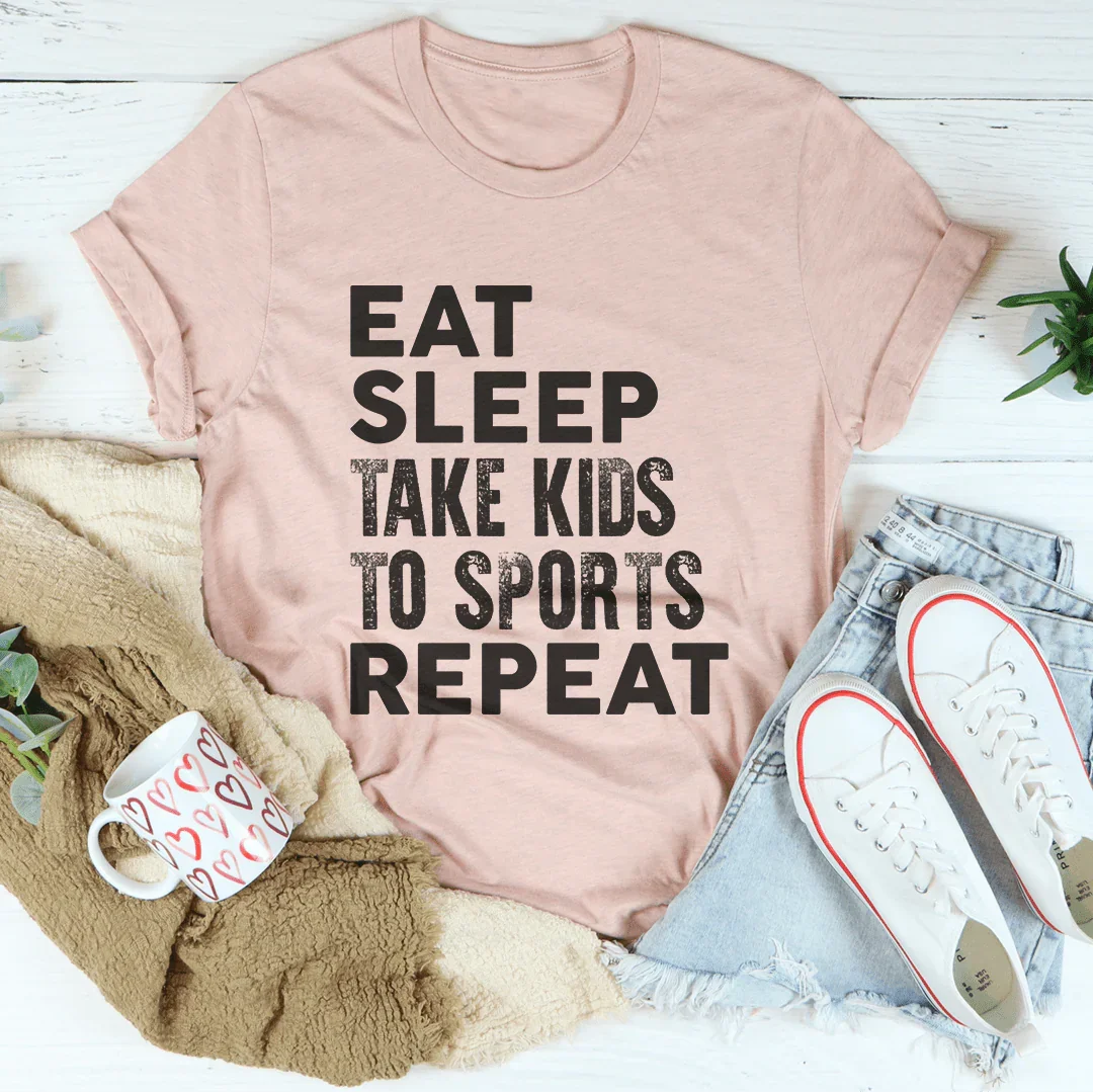 Eat Sleep Take Kids To Sports Repeat Tee Heather Prism Peach / S Peachy Sunday T-Shirt