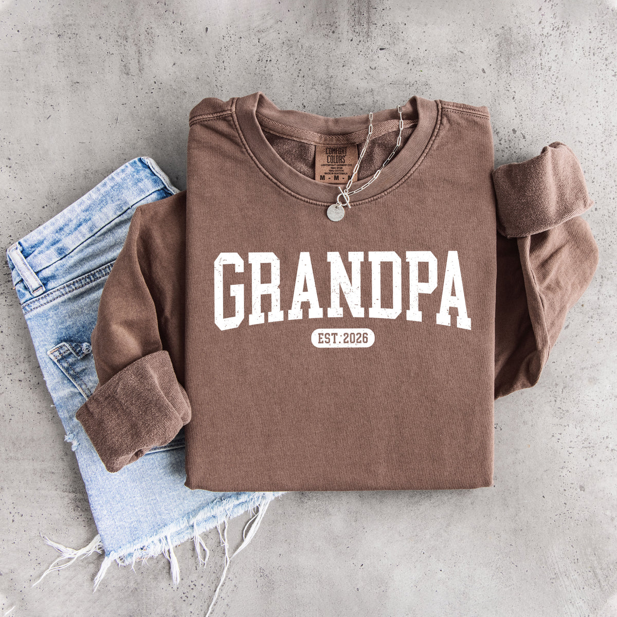 Personalisierbares College-Sweatshirt für Opa mit Gründungsjahr