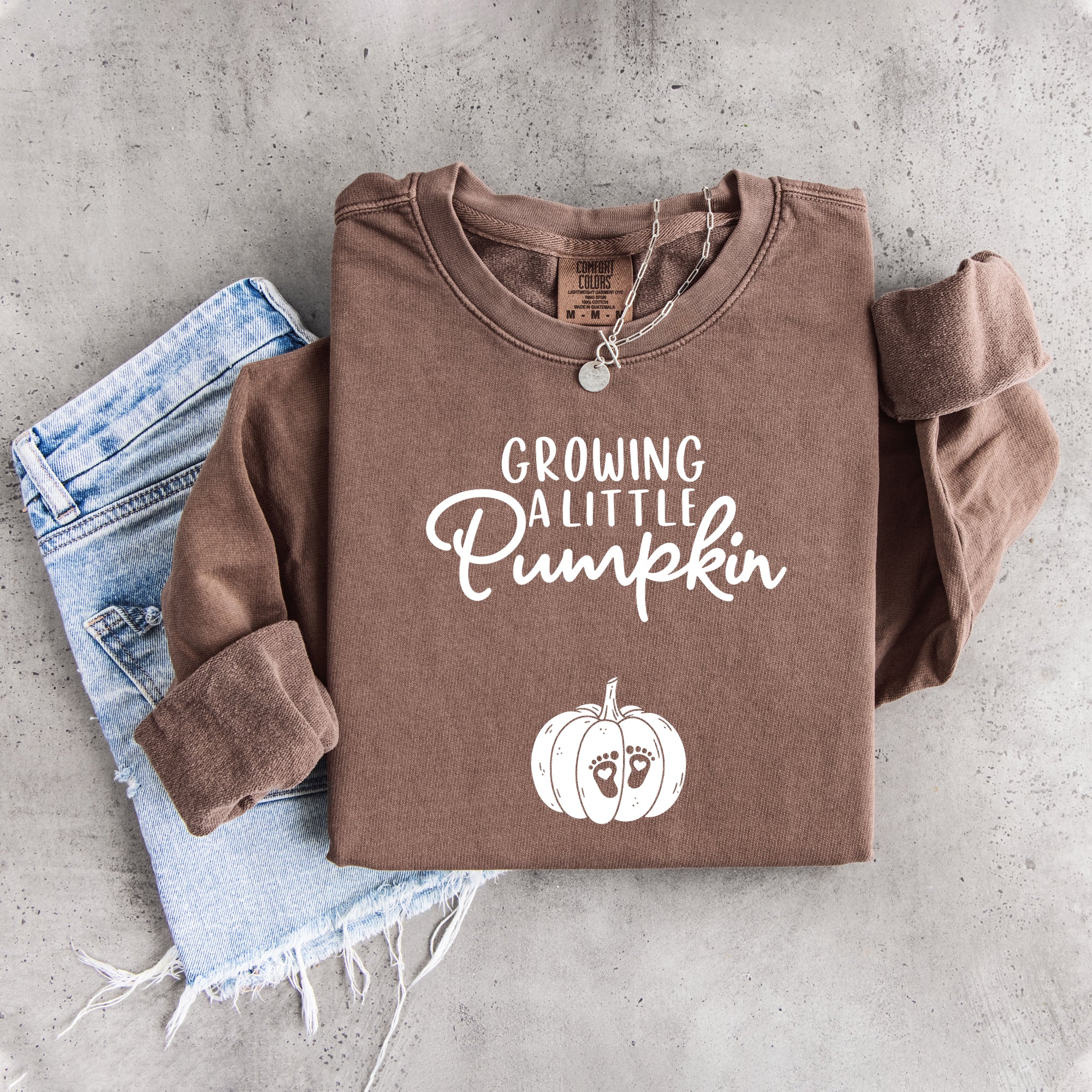 Sweat-shirt « Je fais pousser un petit potiron »