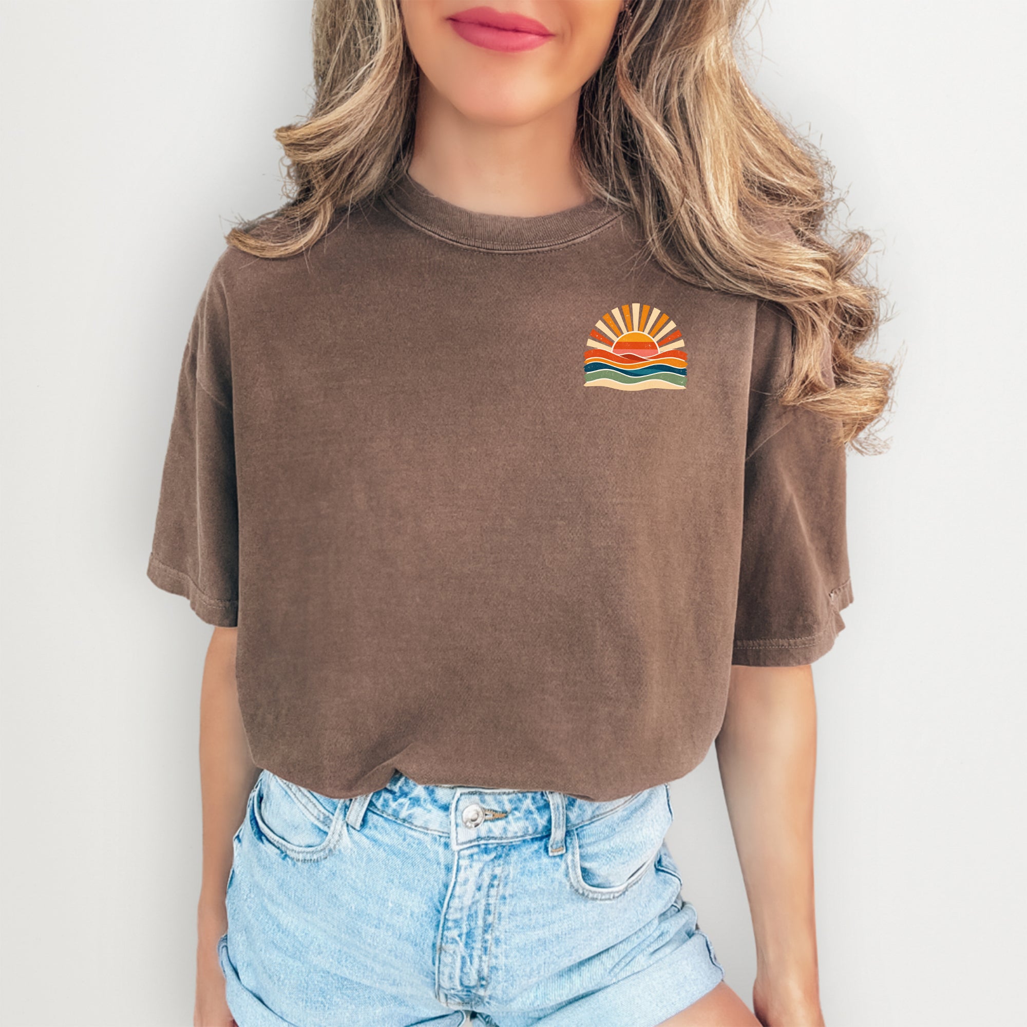 T-shirt d’été rétro « Ocean Sun »