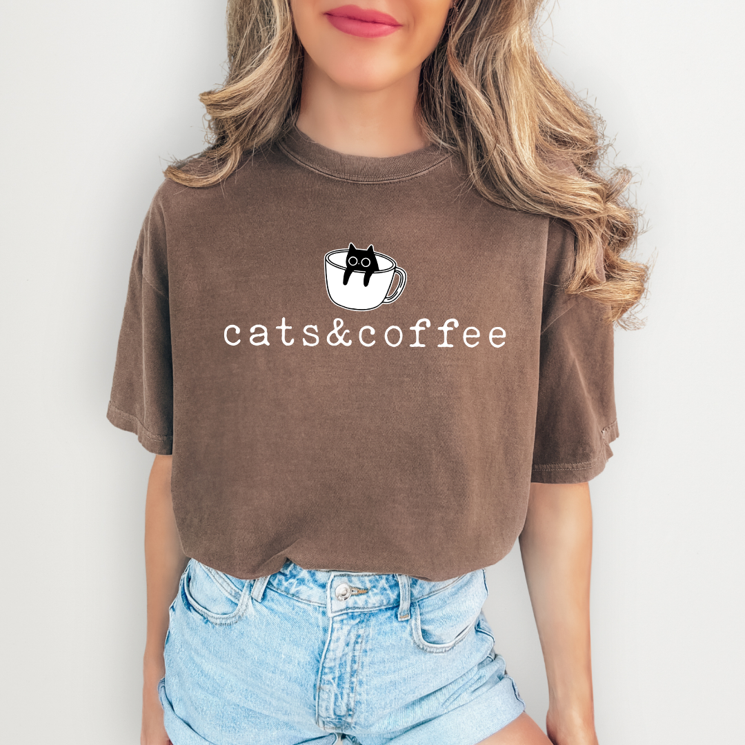 Cats And Coffee Tee