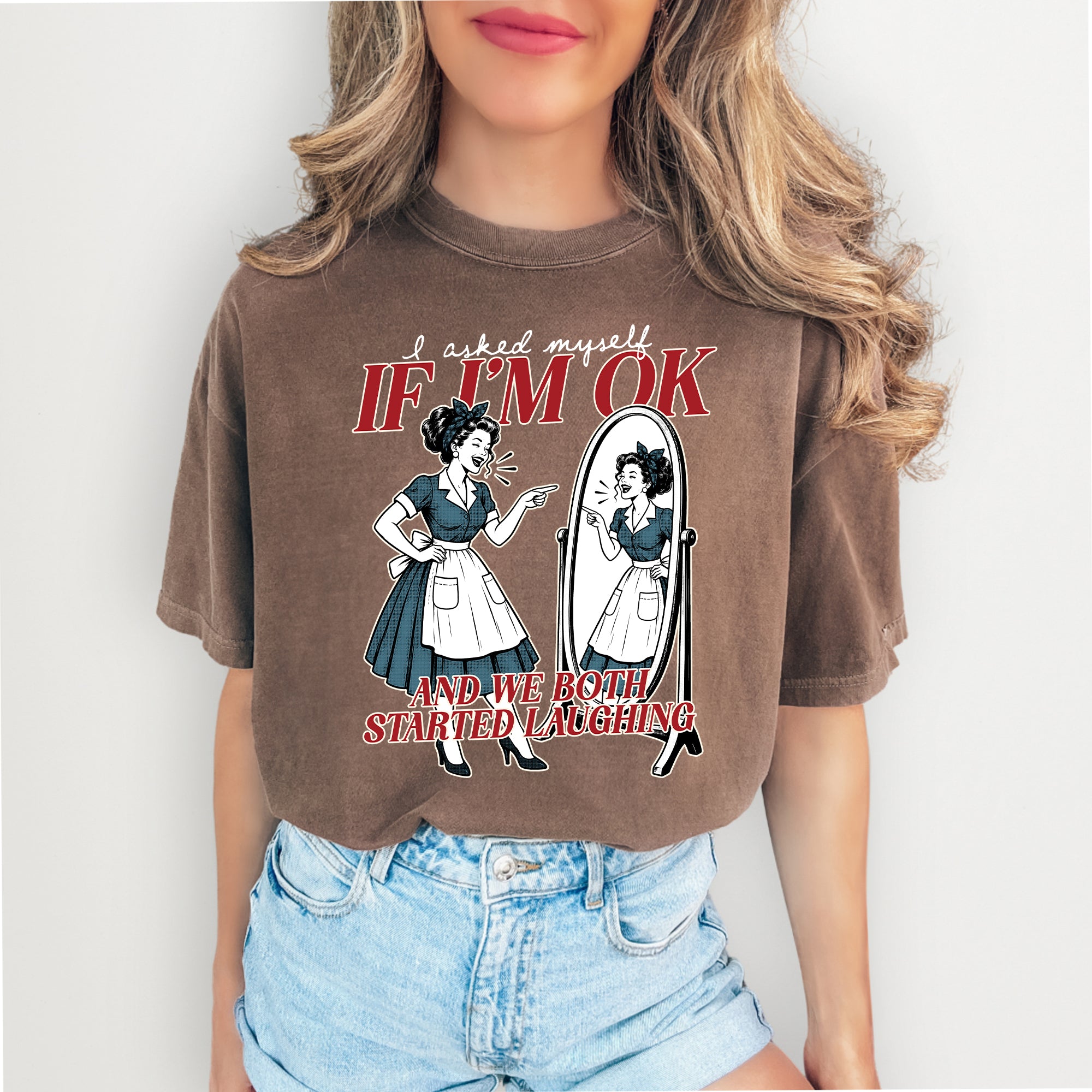 Lustiges Mental-Health-T-Shirt „Ich habe mich gefragt, ob es mir gut geht“