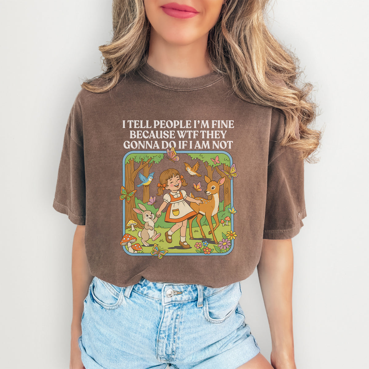 "I Tell People I'm Fine" – Relatable Sarcasm Casual Shirt