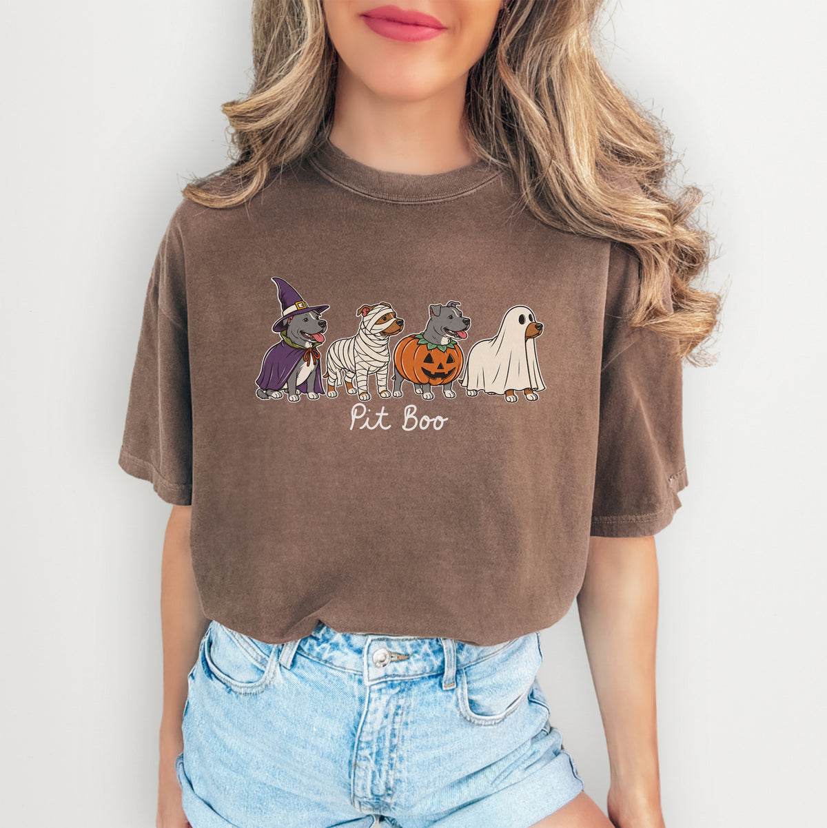 Camiseta de disfraz de pitbull Pit Boo para Halloween