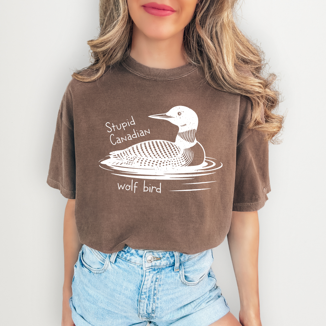 Stupid Canadian Wolf Bird Tee