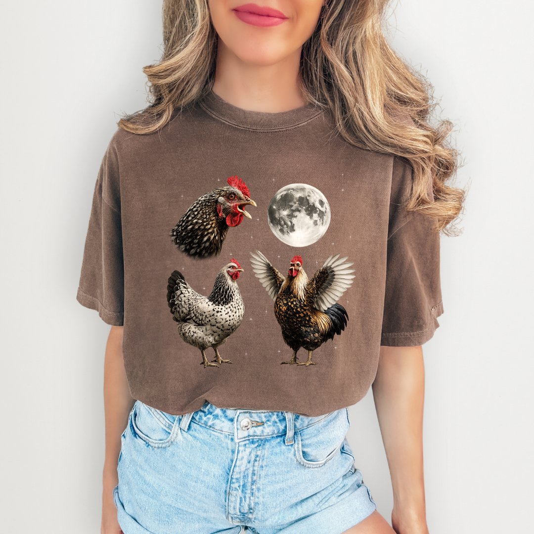 Chicken Howling at Moon Tee