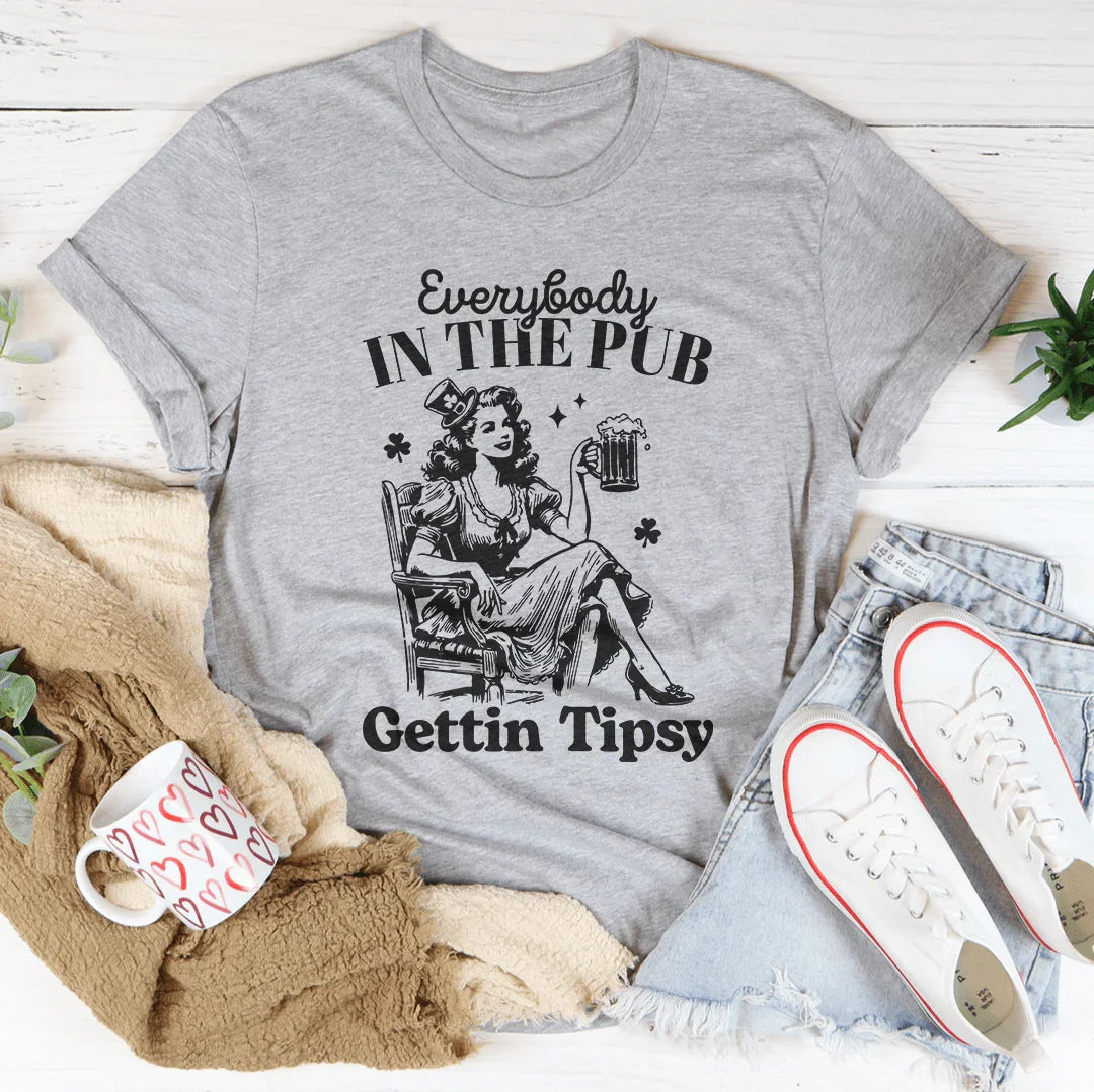 Everybody In The Pub Gettin Tipsy Tee Athletic Heather / S Peachy Sunday T-Shirt