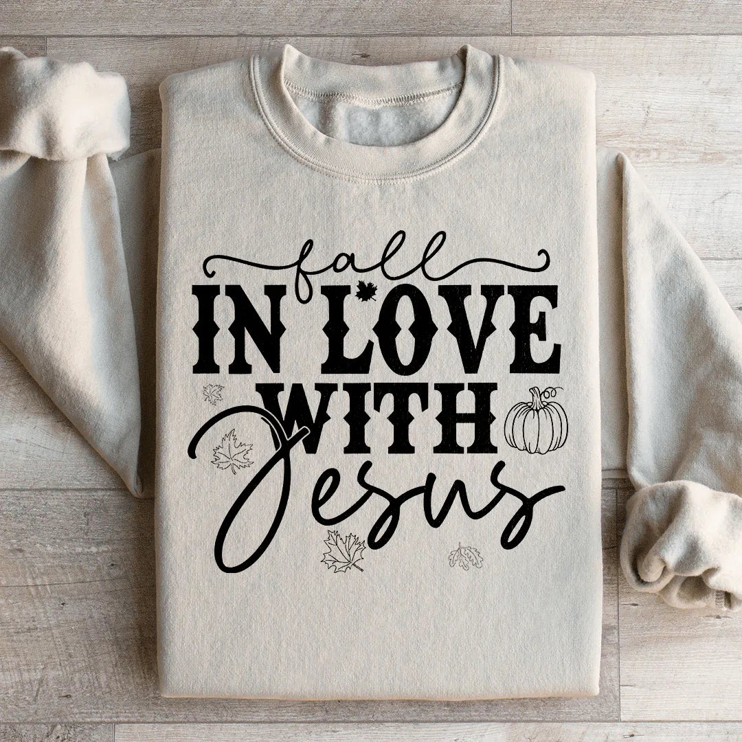 Fall In Love With Jesus Sweatshirt Sand / S Peachy Sunday T-Shirt