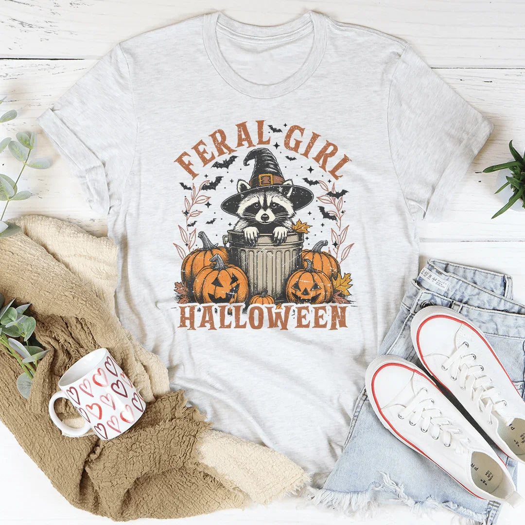 Feral Girl Halloween Tee Ash / S Peachy Sunday T-Shirt