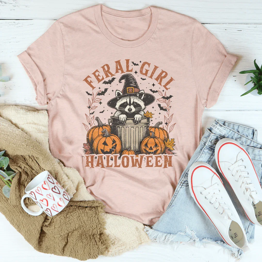 Feral Girl Halloween Tee Heather Prism Peach / S Peachy Sunday T-Shirt
