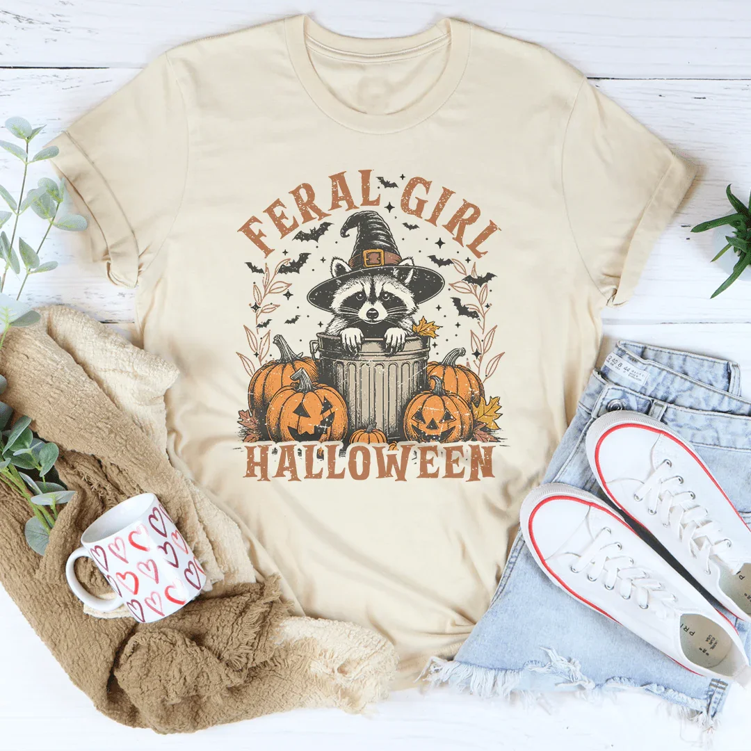 Feral Girl Halloween Tee Soft Cream / S Peachy Sunday T-Shirt