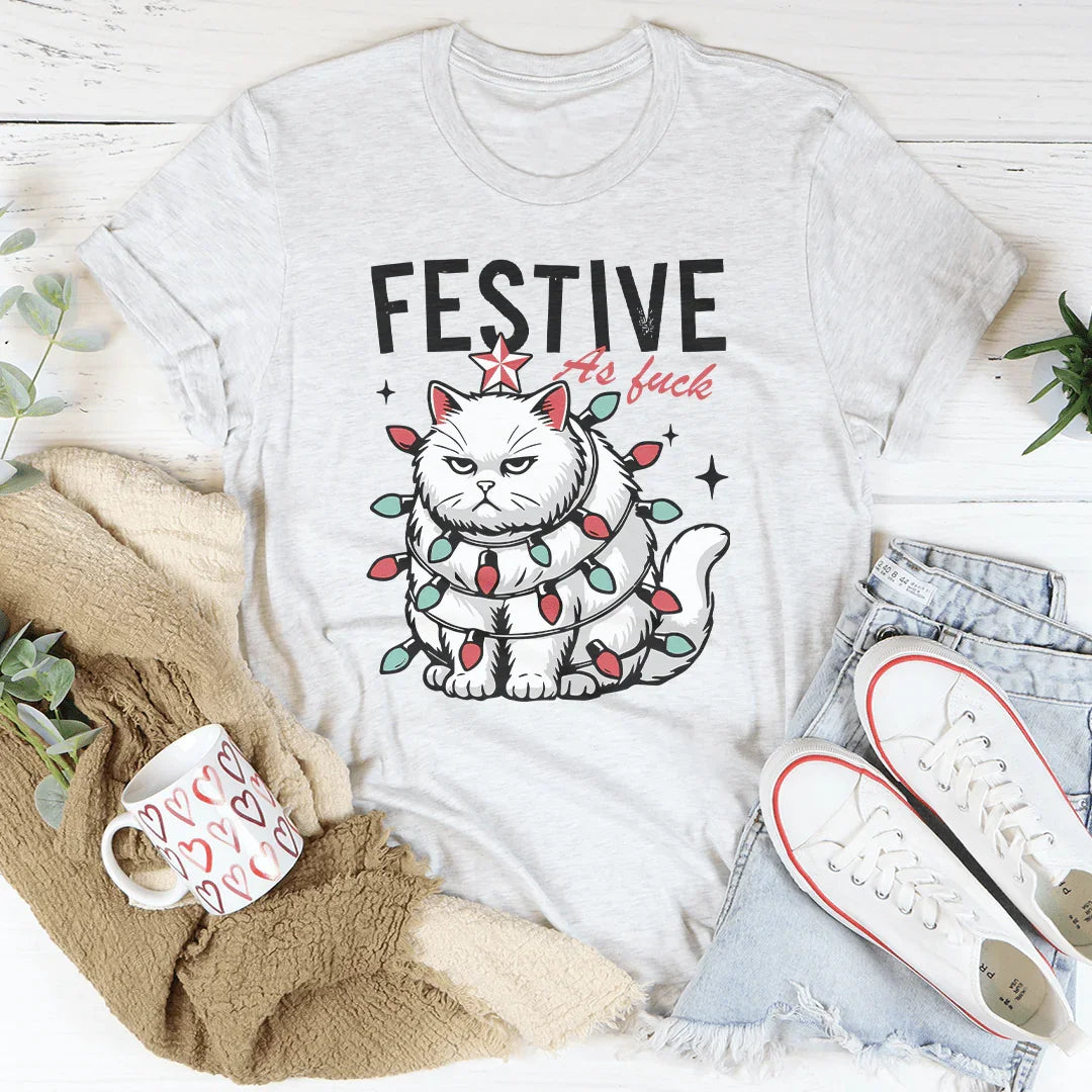 Festive As F-ck Tee Ash / S Peachy Sunday T-Shirt