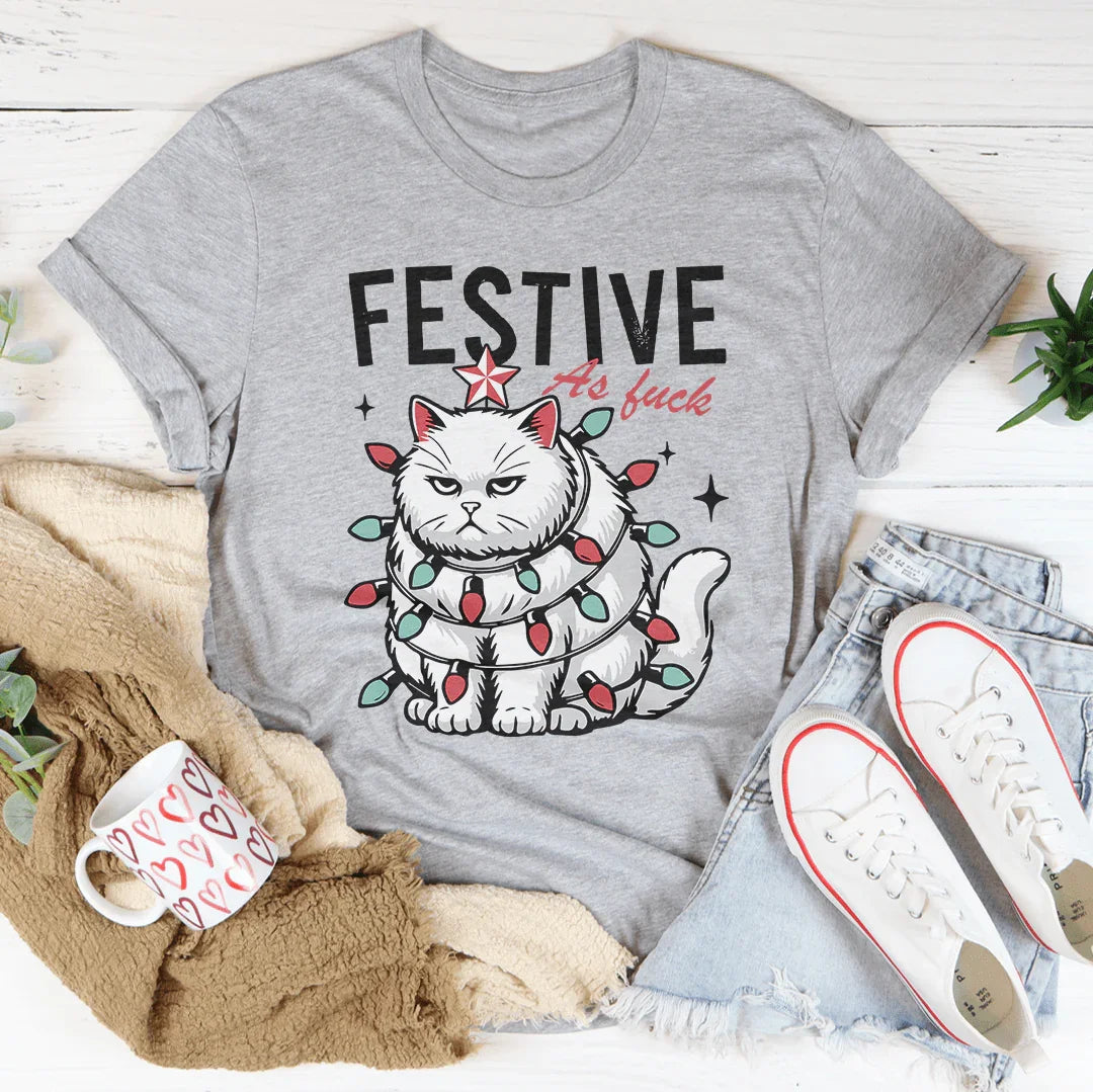 Festive As F-ck Tee Athletic Heather / S Peachy Sunday T-Shirt