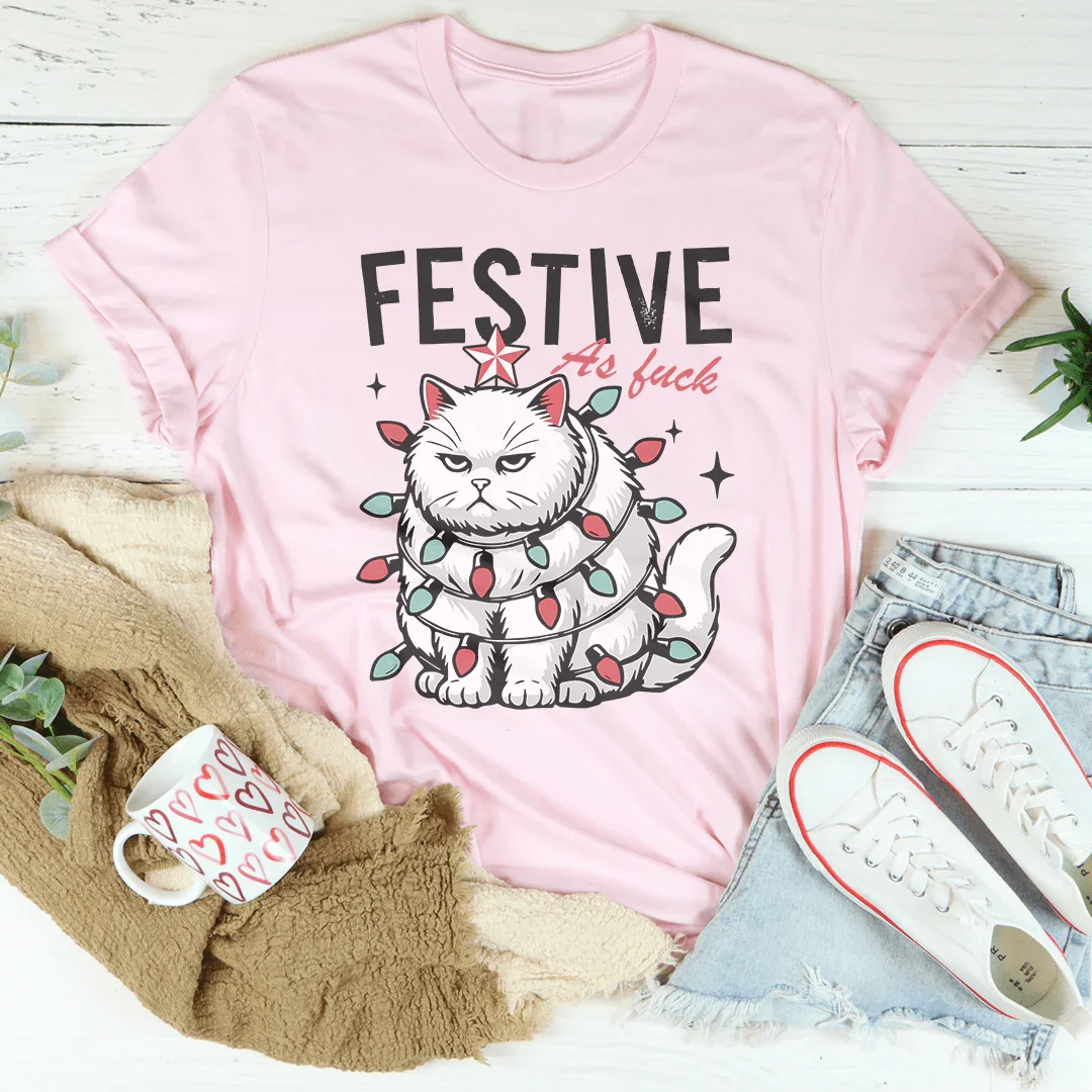 Festive As F-ck Tee Pink / S Peachy Sunday T-Shirt