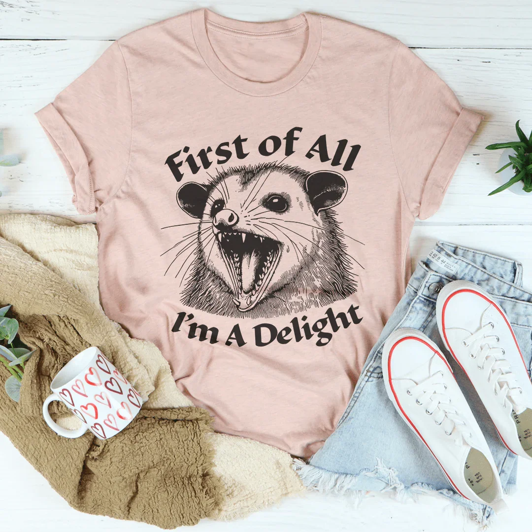 First Of All I'm A Delight Tee Heather Prism Peach / S Peachy Sunday T-Shirt