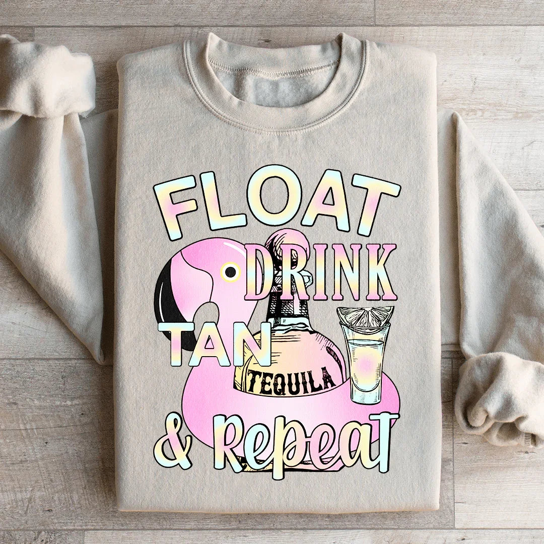 Float Drink Tan Repeat Sweatshirt Sand / S Peachy Sunday T-Shirt